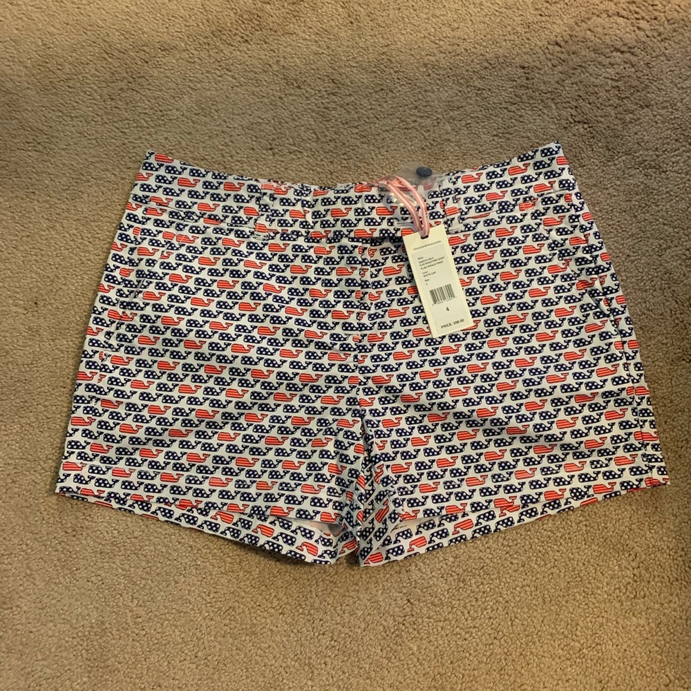 Vineyard Vines flag whale print shorts